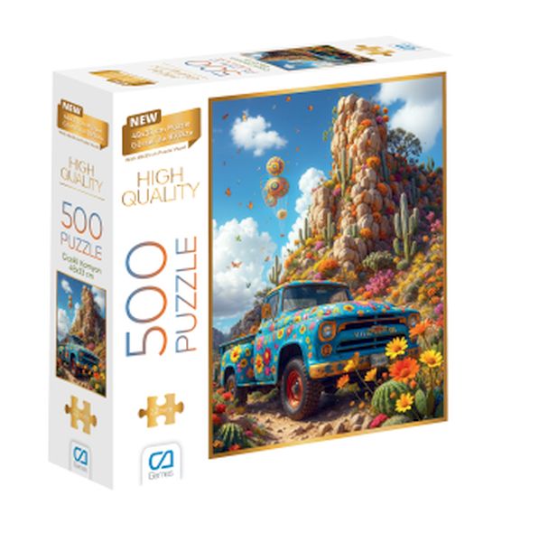 Çiçekli Kamyon Puzzle 500